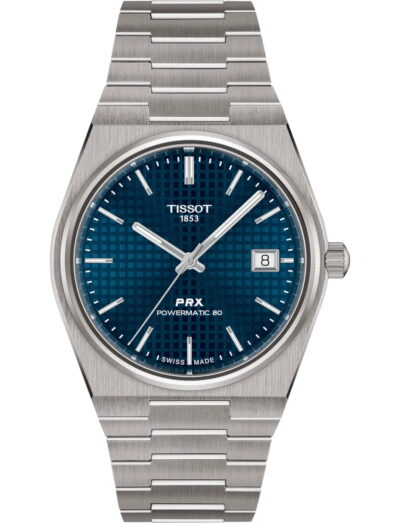 Tissot wristwatch with titanium case and bracelet and blue dial
