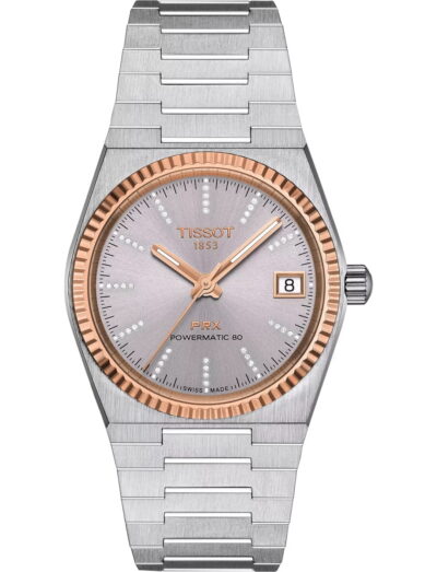 Tissot wristwatch with stainless steel case and bracelet and grey dial