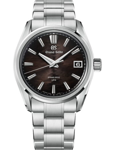 Grand Seiko wristwatch with High-Intensity Titanium case and bracelet, and black dial. | Feldmar Watch Co. Grand Seiko wristwatch with High-Intensity Titanium case and bracelet, and black dial.