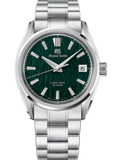 Grand Seiko wristwatch with Ever brilliant steel case and bracelet, and green dial. | Feldmar Watch Co. Grand Seiko wristwatch with Ever brilliant steel case and bracelet, and green dial.
