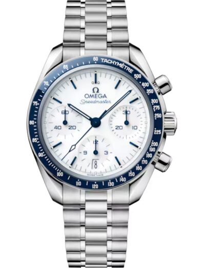Omega wristwatch with stainless steel case and bracelet and white dial | Feldmar Watch Co. Omega wristwatch with stainless steel case and bracelet and white dial