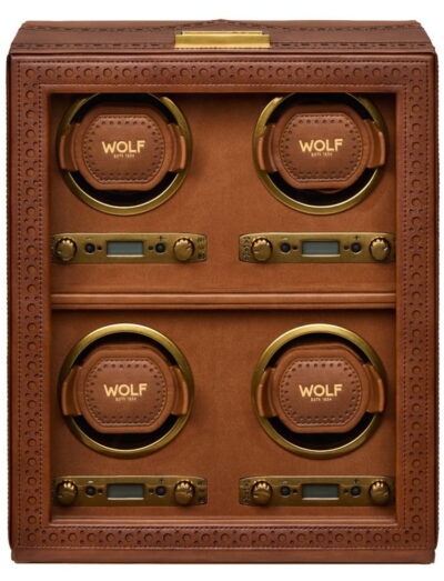 Wolf 4 piece watch winder with recycled burnished plant-based material