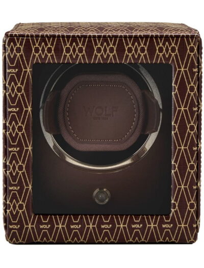 Wolf single watch winder with recycled bio-based PU / recycled PVC material | Feldmar Watch Co. Wolf single watch winder with recycled bio-based PU / recycled PVC material
