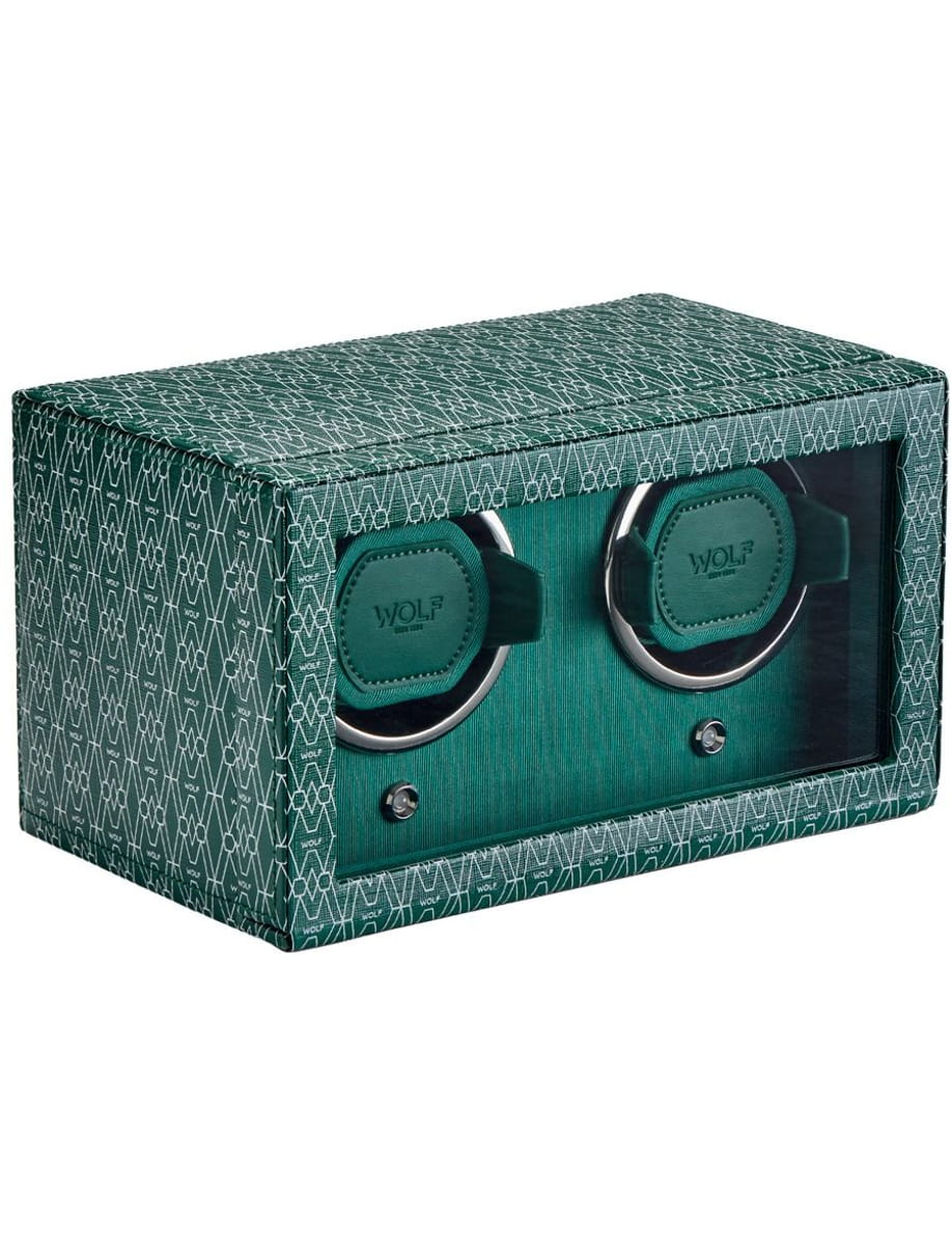 Wolf double watch winder with bio-based leather