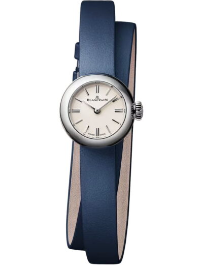 Blancpain wristwatch with stainless steel case, opaline dial and calf leather strap