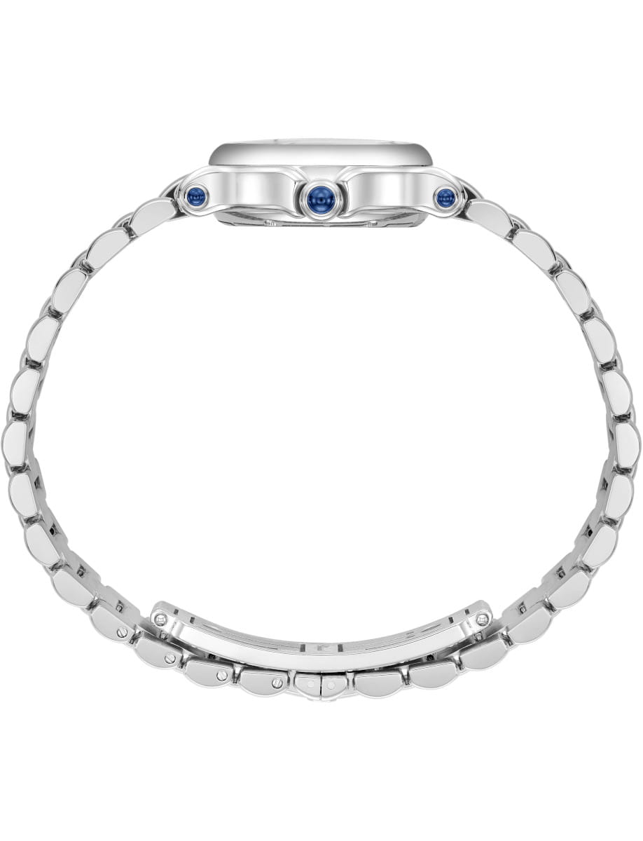 Side view of Chopard wristwatch with stainless steel case and bracelet.