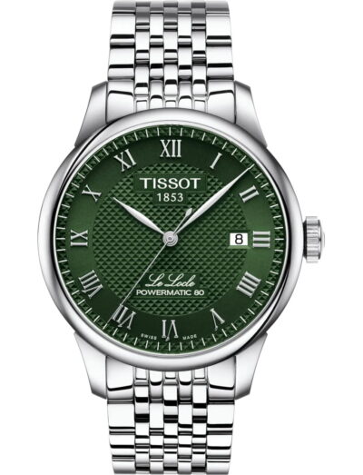Tissot wristwatch with stainless steel case and bracelet and green dial