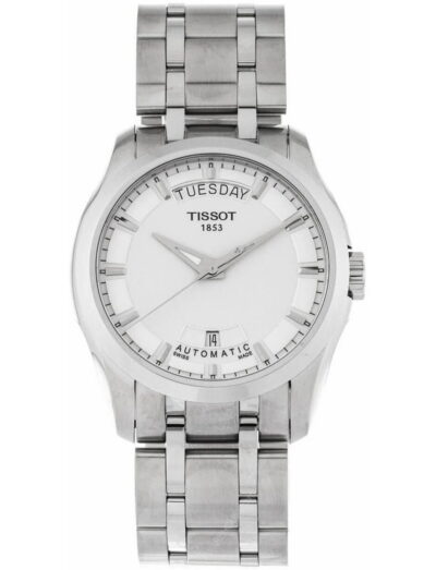 Tissot wristwatch with stainless steel case and bracelet and silver dial