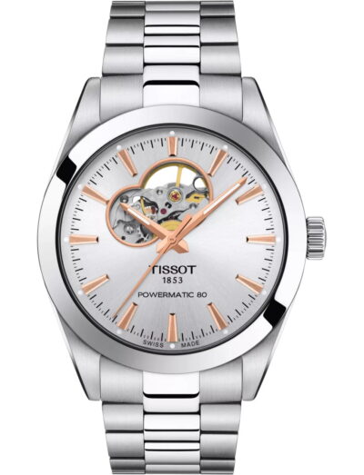 Tissot wristwatch with stainless steel case and bracelet and silver dial