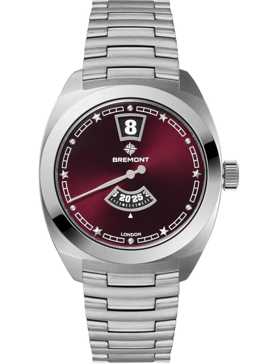 Terra Nova 35mm Jumping Hour Burgundy Bracelet