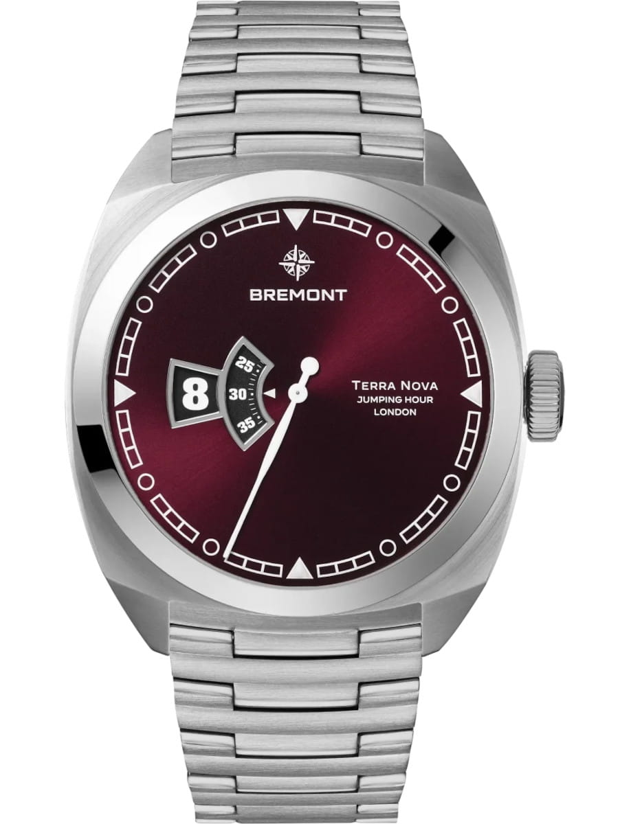 Terra Nova 40.5mm Jumping Hour Burgundy Bracelet