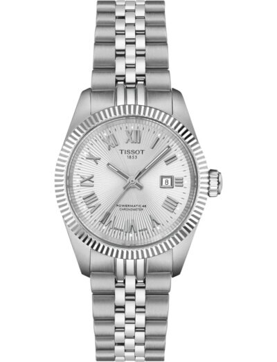 Tissot wristwatch with stainless steel case and bracelet and silver dial