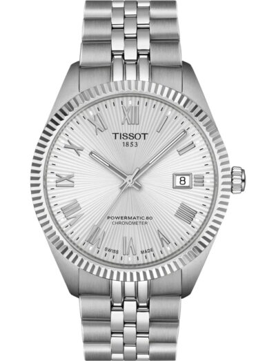 Tissot wristwatch with stainless steel case and bracelet and silver dial