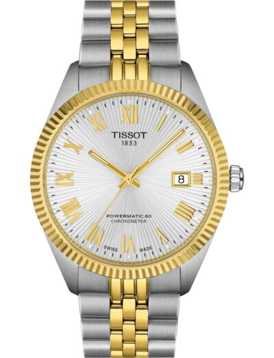 Tissot wristwatch with stainless steel case and bracelet and silver dial