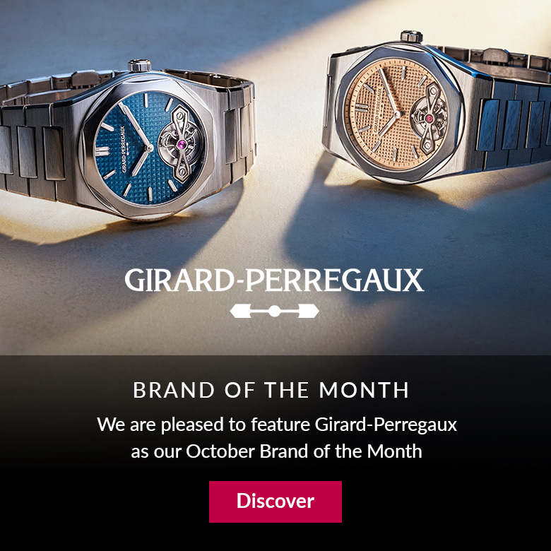 Mobile slide for October 2026 Brand of the Month, Girard-Perregaux